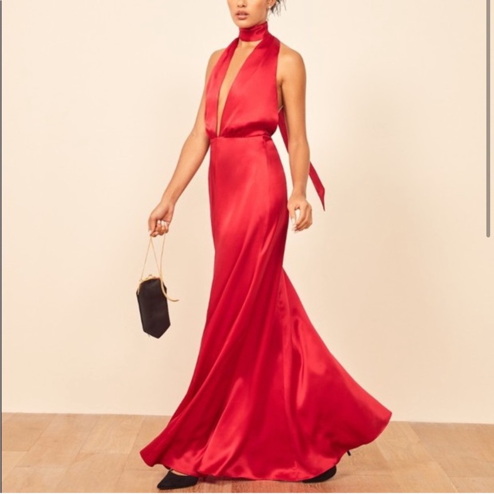 NWT Reformation Gauche dress in Cherry
